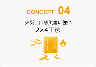 CONCEPT04 火災、自然災害に強い2×4工法